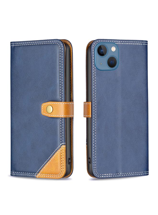 اس-توب جراب جلدي صغير بخيوط خياطة مزدوجة متناسقة الألوان لهاتف iPhone 13 - Image 2