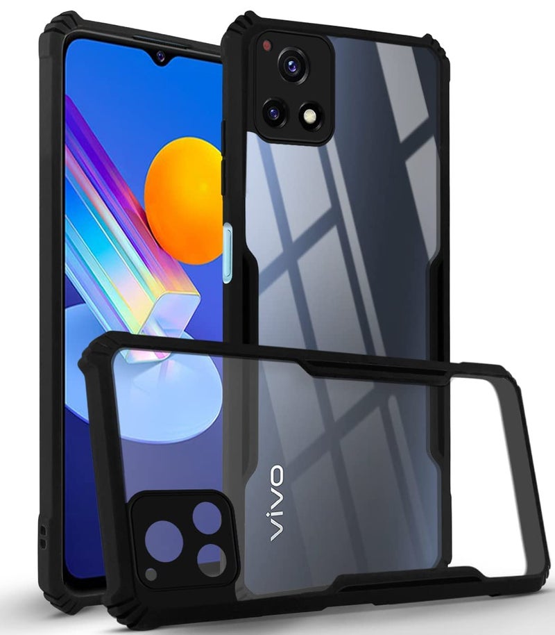 Jkobi Back Cover Case for Vivo Y72 5G (Shockproof with Polycarbonate Clear Panel | Professional Black) - Image 1