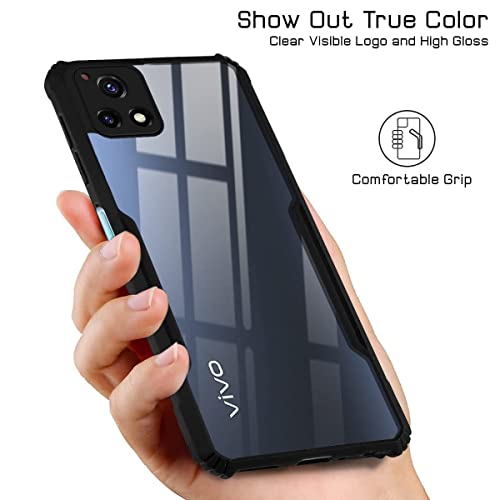 Jkobi Back Cover Case for Vivo Y72 5G (Shockproof with Polycarbonate Clear Panel | Professional Black) - Image 3