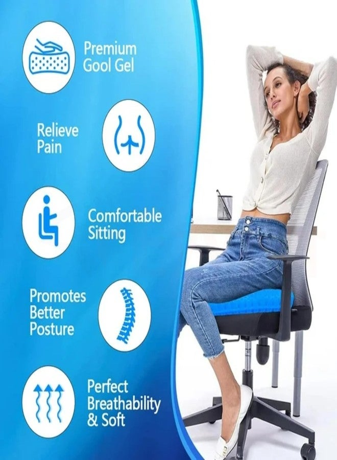 Ezyfit وسادة مقعد جل طبية من إيزي فيت لتخفيف آلام العصعص، بتصميم خلية نحل على شكل حرف U مع غطاء مانع للانزلاق، وسادة عصعص قابلة للتهوية للظهر والعمود الفقري والجلوس لفترات طويلة - للاستخدام على الكرسي وفي السيارة - Image 5