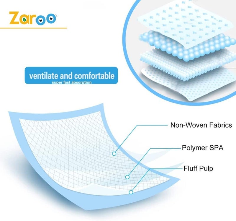 zaroo 25 x Incontinence Bed Pads 60x90 cm, Disposable Bed Mats For Adults & Children, Super Absorbent Mattress Protector Incontinence Pads (60 x 90 cm) - Image 3