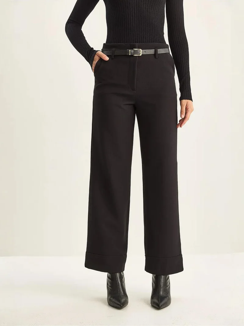 Bianco Lucci LUCCI High Waist Wide Leg Pants