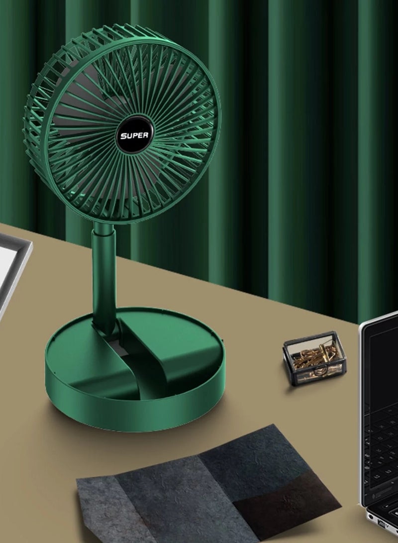 مروحة مكتب شخصية صغيرة تعمل بوصلة USB قابلة للطى و الدوران 360 درجة و تعديل الارتفاع للمنزل و المكتب وطاولة الدراسة (اخضر)  - Image 2