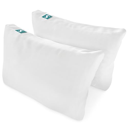 Sleepgram 2 Pack Sleeping Pillows for Bed Queen White  Set of 2 Comfortable Queen Size Cooling Hotel Pillows for Back and Side Sleepers