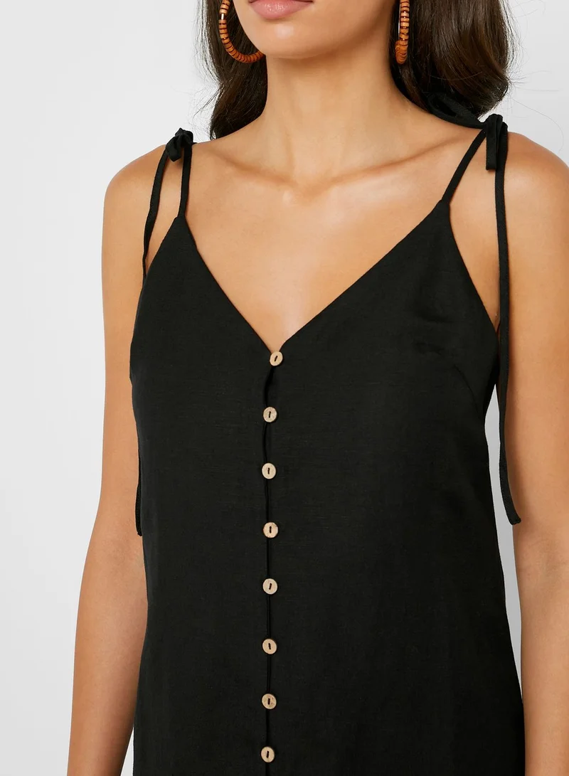FOREVER 21 Linen Button Through Dress