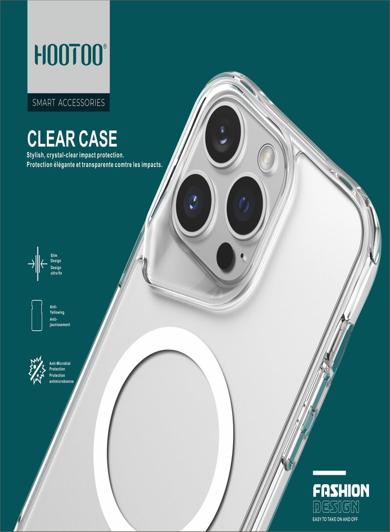 هوتو كفر جوال ايفون 16 بروماكس، كفر شفاف يدعم الماج سيف، غلاف جوال قوي ومضاد لصدمات. جراب ايفون بحماية ضد السقوط. كفر جوال شفاف من هوتو - Image 2