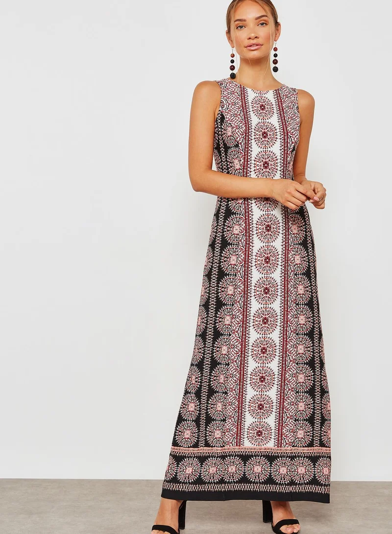 Wallis High Neck Printed Dress