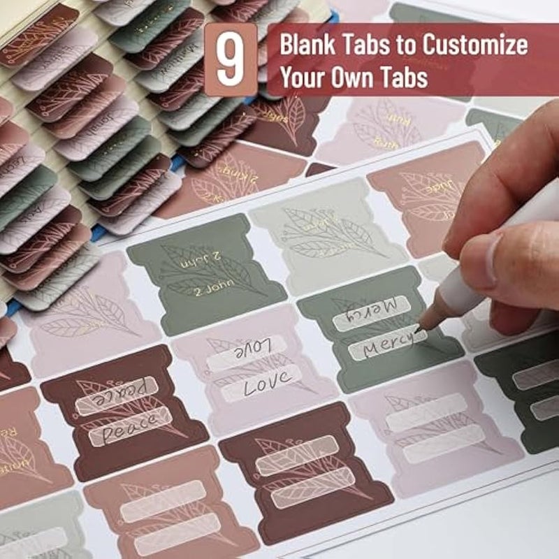 علامات الكتاب المقدس، 75 علامة، أرض خريفية، كتابة ذهبية بارزة، علامات الكتاب المقدس المصفحة للنساء والرجال، علامات الكتاب المقدس لفهرس الكتاب المقدس، علامات كتب الكتاب المقدس، علامات تسميات الكتاب المقدس - Image 3