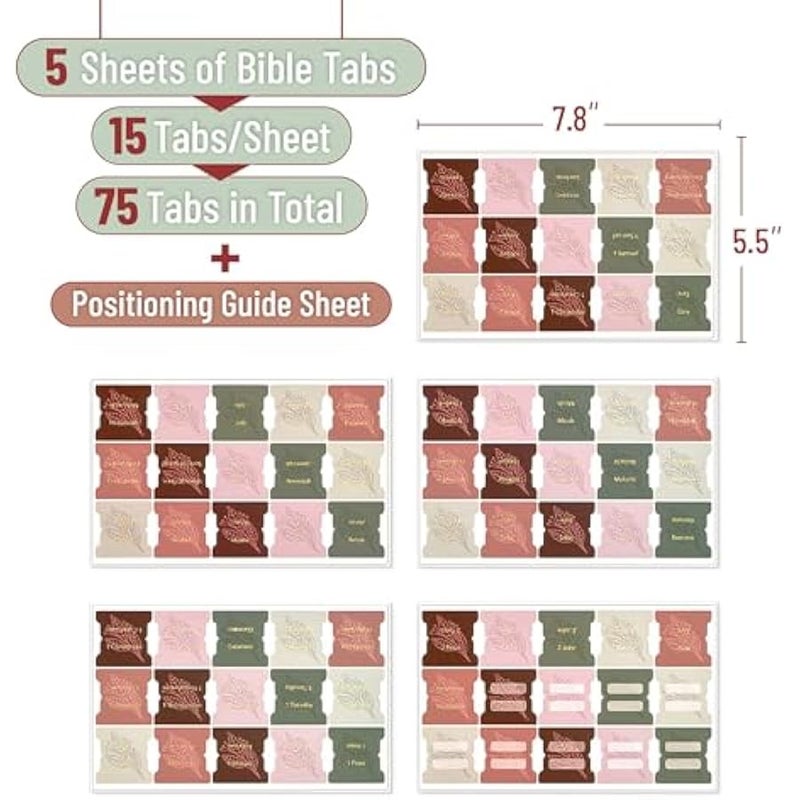 علامات الكتاب المقدس، 75 علامة، أرض خريفية، كتابة ذهبية بارزة، علامات الكتاب المقدس المصفحة للنساء والرجال، علامات الكتاب المقدس لفهرس الكتاب المقدس، علامات كتب الكتاب المقدس، علامات تسميات الكتاب المقدس - Image 2