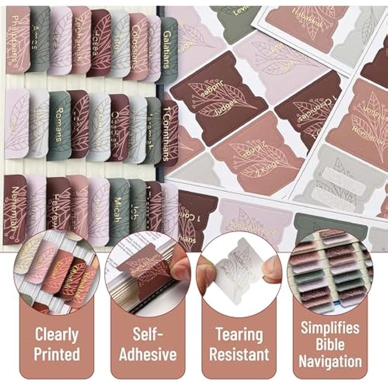 علامات الكتاب المقدس، 75 علامة، أرض خريفية، كتابة ذهبية بارزة، علامات الكتاب المقدس المصفحة للنساء والرجال، علامات الكتاب المقدس لفهرس الكتاب المقدس، علامات كتب الكتاب المقدس، علامات تسميات الكتاب المقدس - Image 4