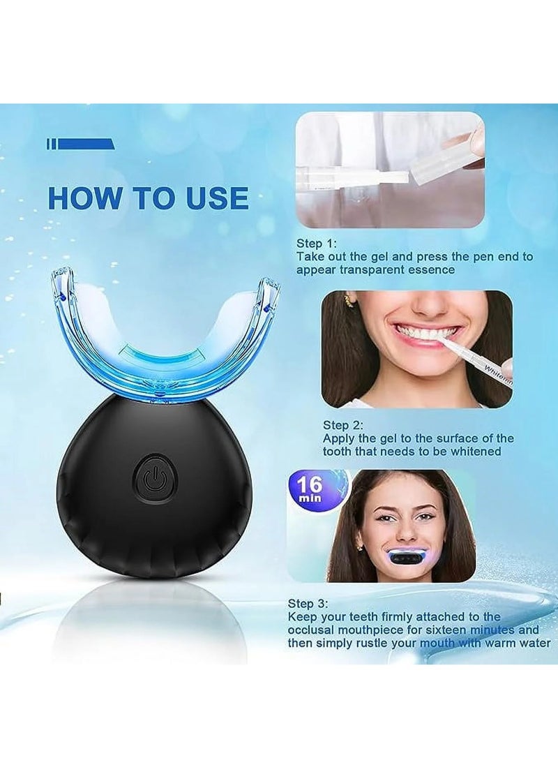 SMILEKIT - Teeth Whitening Kit with LED Light Teeth Whitening Gel Pen Mouth Tray, Hydrogen Carbamide Peroxide for Sensitive Teeth, LED Light Tooth Whitener, Teeth Stain Remover to Whiten Teeth - Image 1