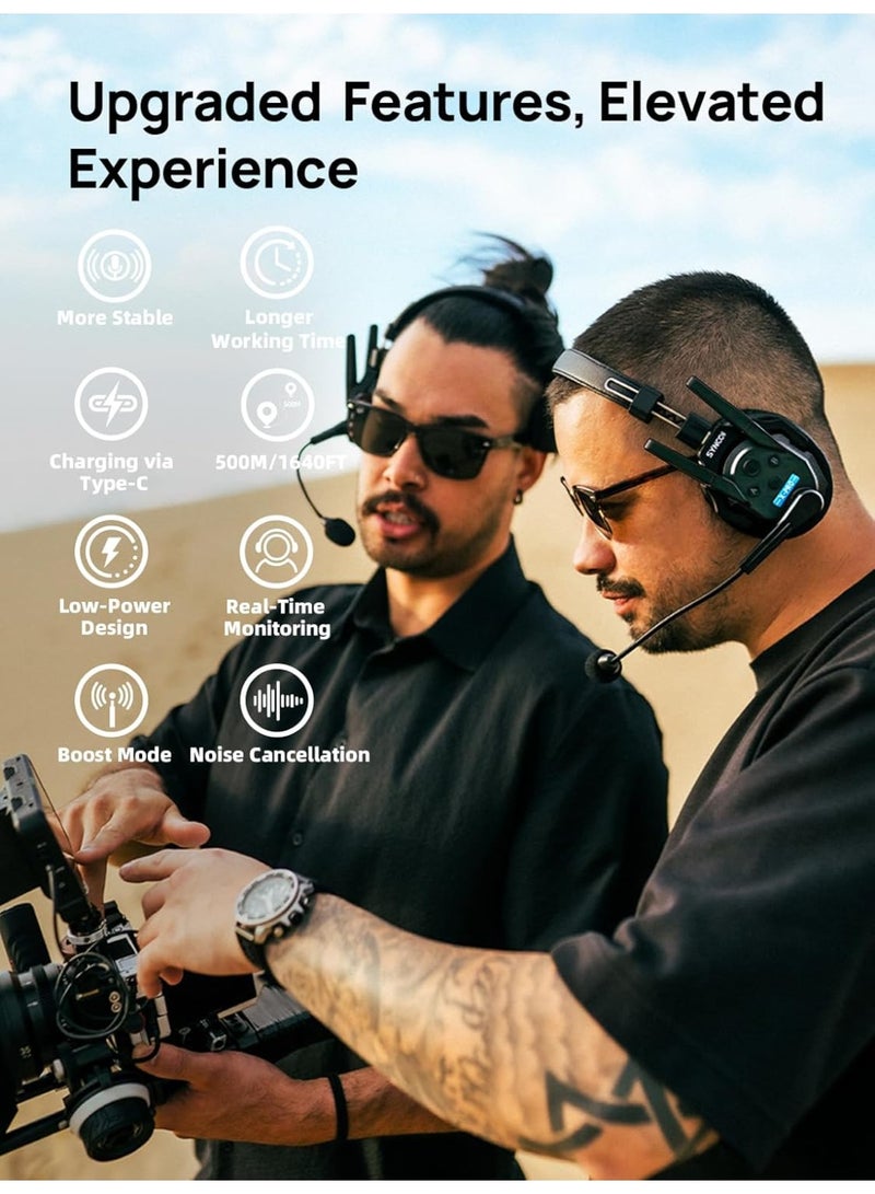 SYNCO XTALK XPRO13 Wireless Intercom Headset System 2.4GHz Full Duplex 500m Range 24H Battery Noise Reduction 13-Person Team Communication Professional Film TV Live Event - Image 2