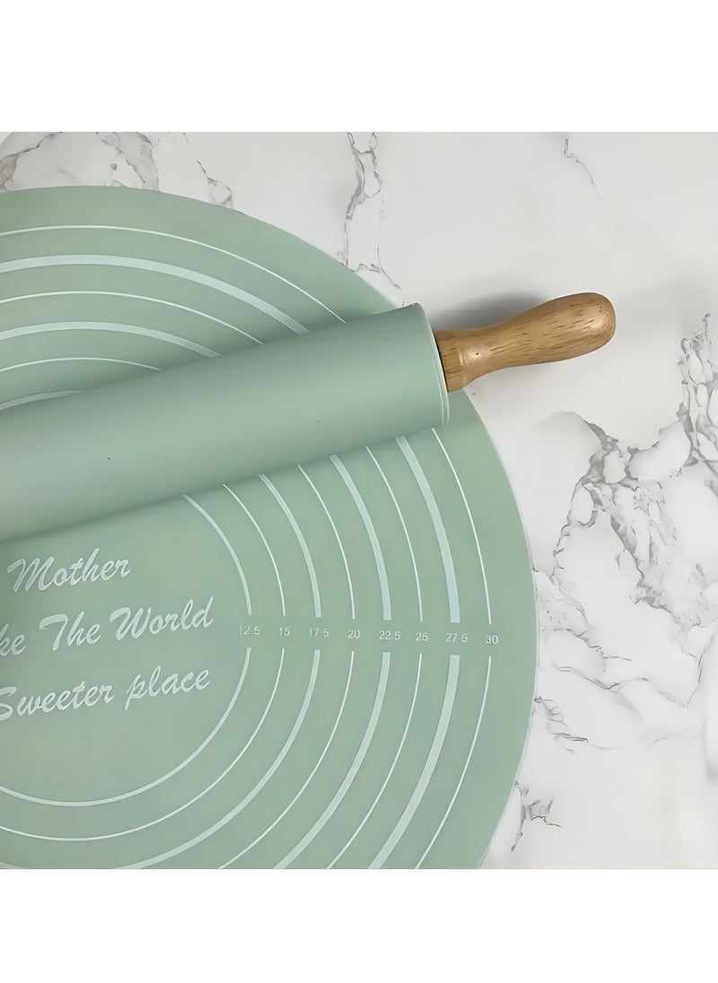 Arabest Silicone Pastry Mat and Rolling Pin Set - Perfect for Baking, Cooking, and Candy Making - Durable and Non-Stick - Essential Kitchen Gadgets and Accessories  - Image 5