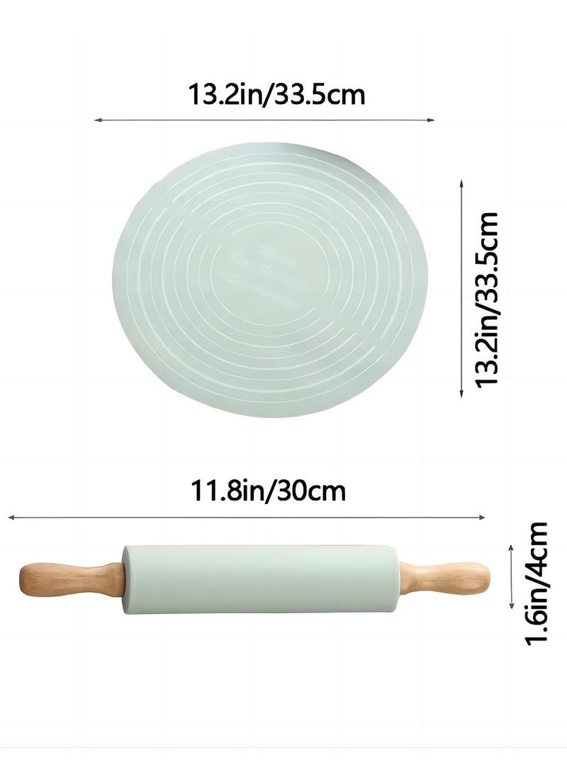 Arabest Silicone Pastry Mat and Rolling Pin Set - Perfect for Baking, Cooking, and Candy Making - Durable and Non-Stick - Essential Kitchen Gadgets and Accessories  - Image 3