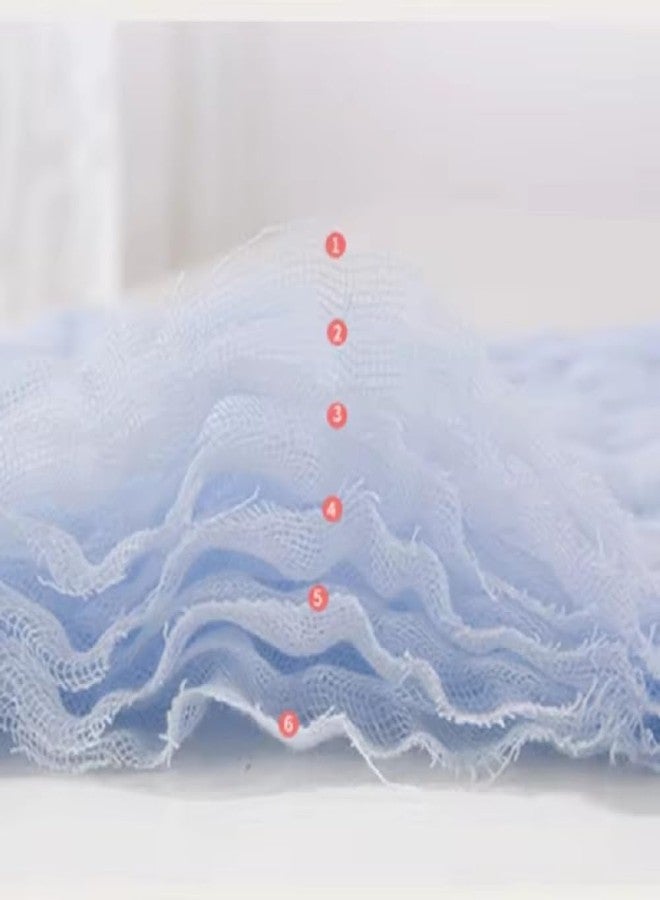 BASEEFY Muslin Baby Bath Towel Newborns Super Soft High Absorbent Cotton 6 Layer Towel Infants Toddlers Kids Boys Girls (105 * 105 CM, Blue) - Image 4