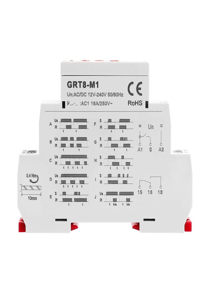GEYA 1PCS GRT8-M 16A Multifunction Time Relay 10 Function Choices AC DC 12V-240V 1 Output Control Relay GRT8-M1 AC/DC12V-240V - Image 2