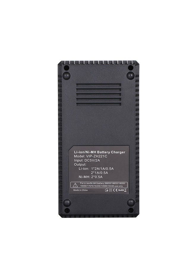 NIBEMINENT Universal LCD Display 2 Slots Intelligent Charger With USB Output Port Black - Image 3