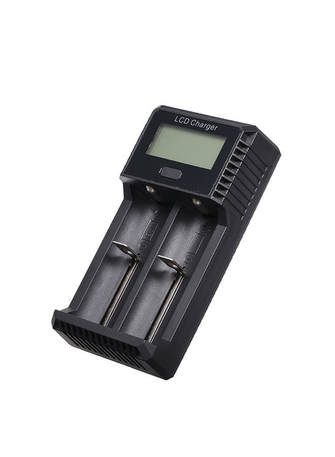 NIBEMINENT Universal LCD Display 2 Slots Intelligent Charger With USB Output Port Black - Image 5