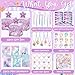 SNLN Mermaid Party Favors Birthday Supplies for Girl Gift Boxes Notebooks Fishtail Pen Silicone Bracelet Necklaces Rings Hair Ties Stickers Mermaid Birthday Party Favors Goodie Bags Stuffers - Image 4