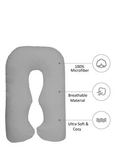 Sleep night U Shape Comfortable Pregnancy & Maternity Pillow By Mother Comfort, Silver  - Image 3