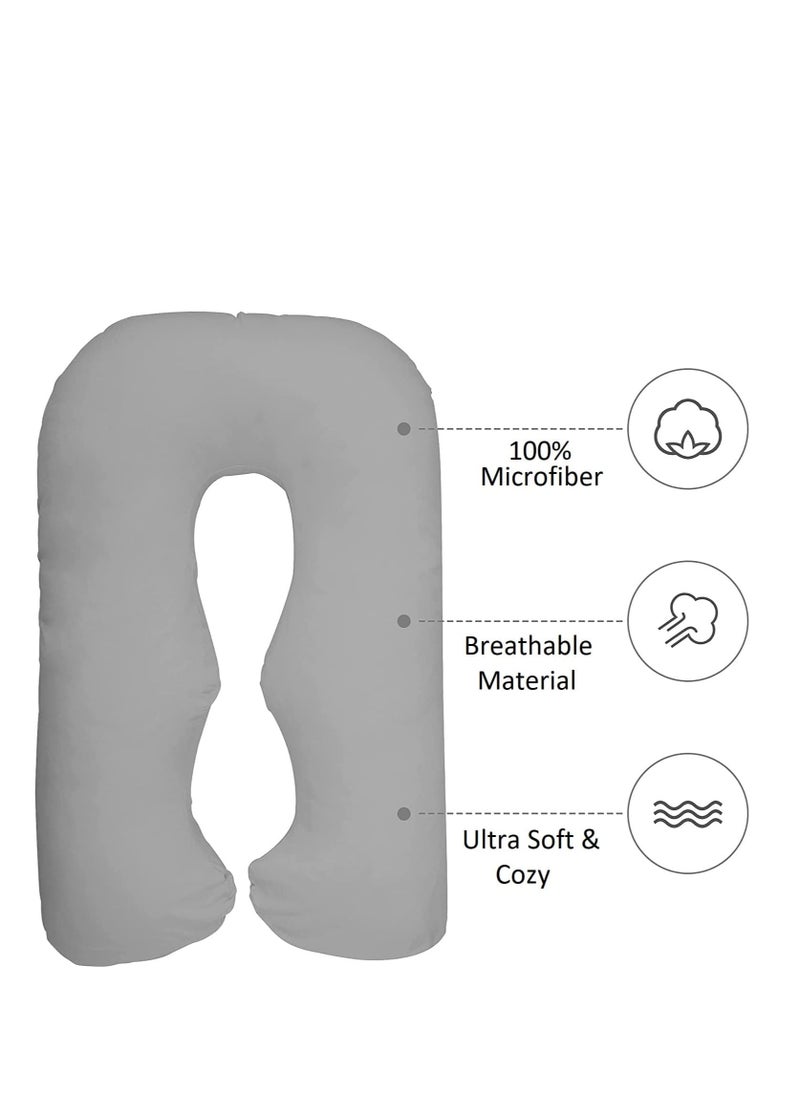 Sleep night U Shape Comfortable Pregnancy & Maternity Pillow By Mother Comfort, Silver  - Image 3