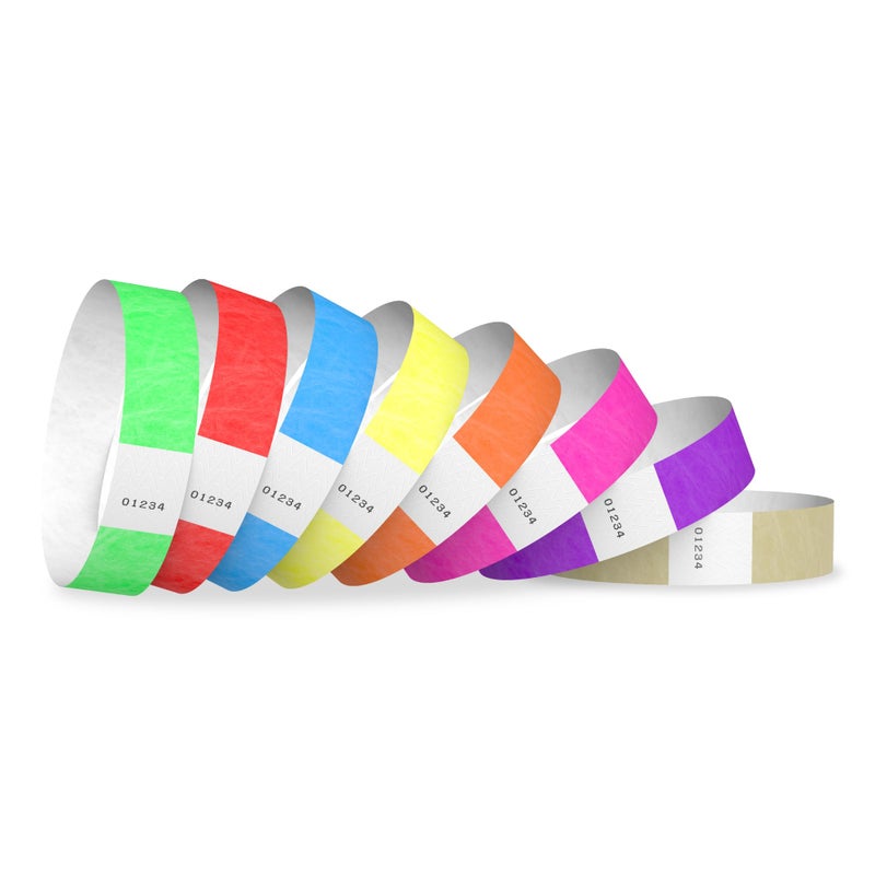 Wristco 800 WristCo Tyvek Wristbands for Events, 8-Color Variety Pack â€“ Tamper-Proof Design Prevents Reuse â€“ Premium-Grade Bracelets for Hospital & Medical ID, Party, VIP Identification - Image 1