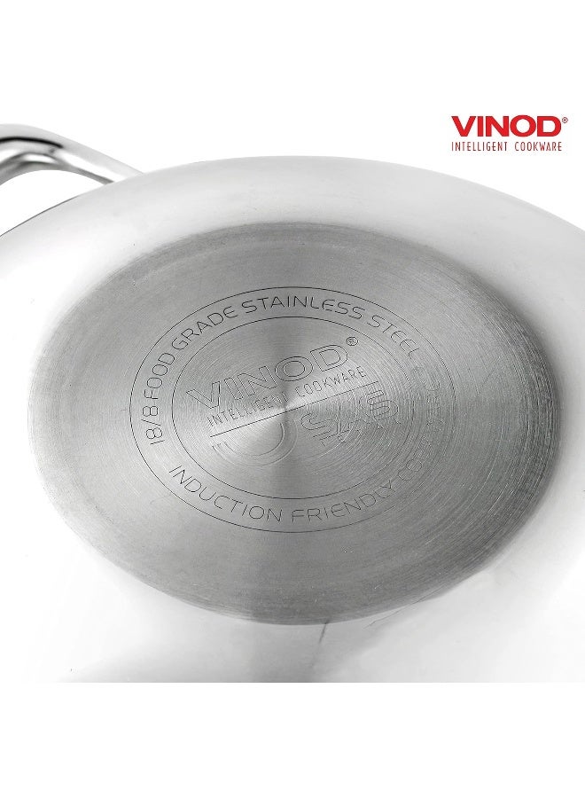 VINOD Platinum Triply Stainless Steel Kadai with Lid - 2.5 L, 24 cm | 2.5mm Thick Base, Even Heating No Hotspot, Less Oil Healthy Cooking, Heavy Bottom Induction Cookware Kadhai for Cooking & Frying - Image 5