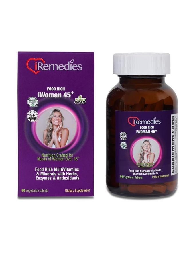 iRemedies iWoman 45+ Multivitamins – Women's Multivitamin for Hormonal Balance, Bone, and Heart Health – 90 Tablets