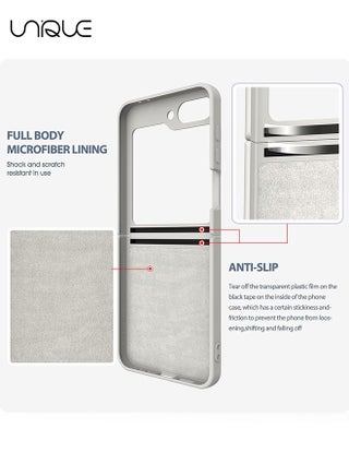 For Samsung Galaxy Z Flip 6 Case - with Ring Stand Shockproof Full Body Protection Phone Case for Galaxy Z Flip 6 5G 6.7 Inch - White - view 3