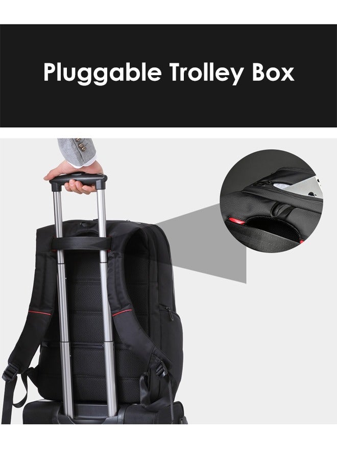 Laptop backpack, multifunctional polyester fiber backpack, waterproof travel backpack, with USB charging port, adjustable shoulder strap, suitable for work, outdoor, travel, camping - Image 5