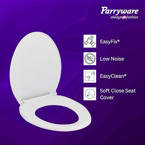 Parryware Durasheen Soft Close Toilet Seat Cover with Adjustable Hinges | Eco-friendly Material with Superior Finish | Round Shape & Ultra White Colour | Western Commode | Bathroom Fixtures (E82921C) - Image 4