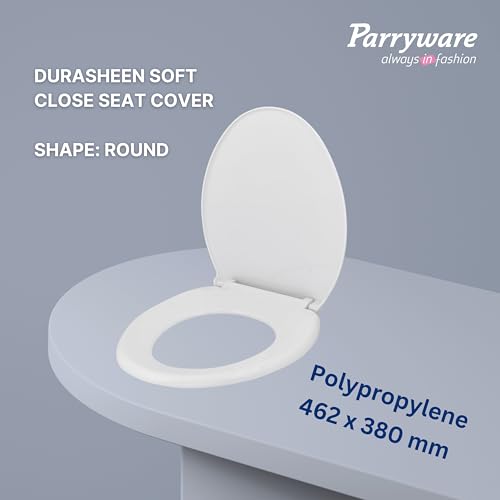 Parryware Durasheen Soft Close Toilet Seat Cover with Adjustable Hinges | Eco-friendly Material with Superior Finish | Round Shape & Ultra White Colour | Western Commode | Bathroom Fixtures (E82921C) - Image 5