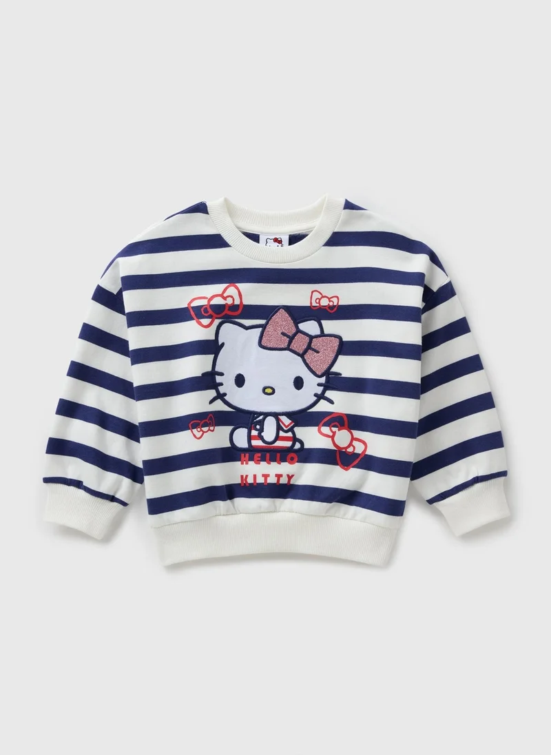 Matalan Hello Kitty Navy Stripe Sweatshirt