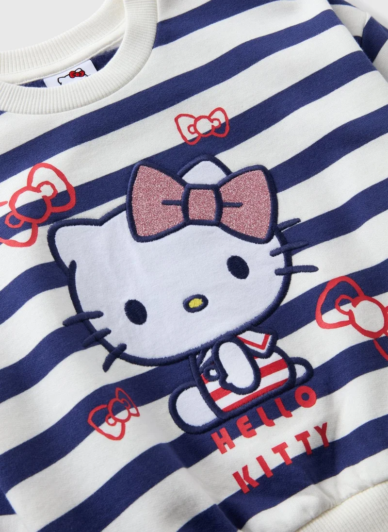 Matalan Hello Kitty Navy Stripe Sweatshirt