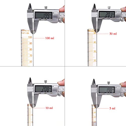 BOMEX Glass Graduated Cylinder Set Thick Measuring Cylinders 5ml 10 ml 50ml 100ml with 2 Glass Stirring Rod and 1 Brush - Image 3