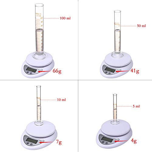 BOMEX Glass Graduated Cylinder Set Thick Measuring Cylinders 5ml 10 ml 50ml 100ml with 2 Glass Stirring Rod and 1 Brush - Image 4