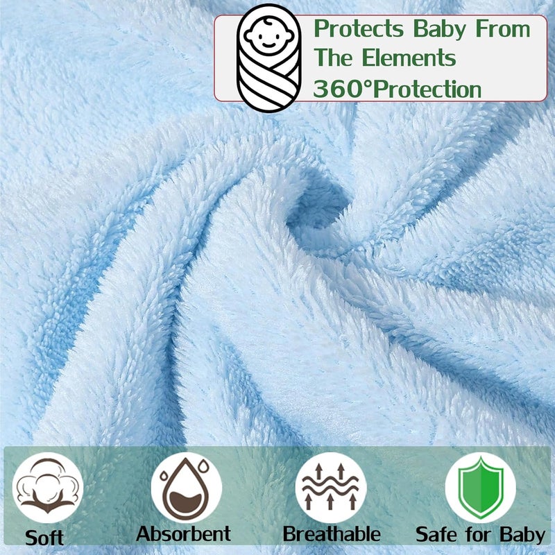 kmilro 4 Styles Hooded Baby Towels Premium Coral Fleece Ultra Soft Absorbent 32 x 32 Inch Unisex Baby Bath Towel for Newborns Toddlers and Kids Natural Baby Stuff Towel with Hood for Boy and Girl - Image 4