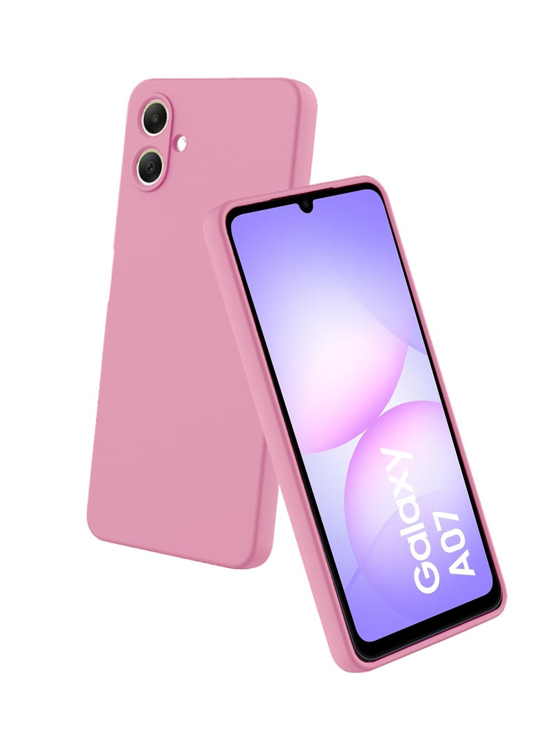 دبليو تيك غطاء حماية سيلكون ناعم سائل متميز لجهاز سامسونج جالكسي A07 4G لعام 2025 (MCRPSN) - وردي - Image 1