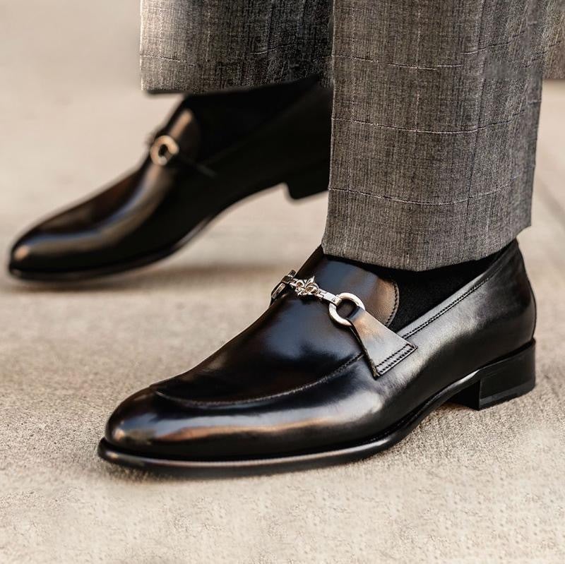 Factory direct sales wish cross-border supply autumn low-heeled 38-48 men's business shoes foreign trade models Winered 43 - Image 1
