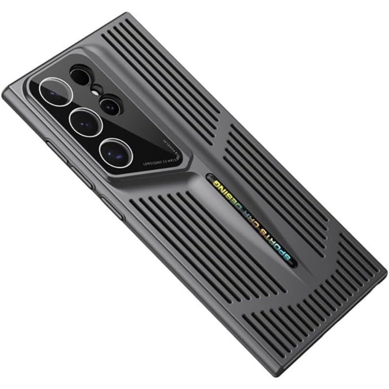 Blade Cooling Mobile Phone Case for Samsung, Electroplated Protective Phone Cooling Cover, Blade Line Design, Ice Feeling Hollow and Breathable Shell - Image 1