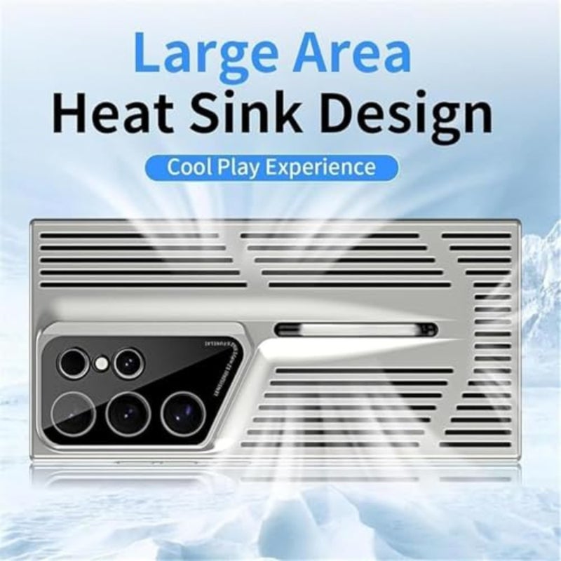 Blade Cooling Mobile Phone Case for Samsung, Electroplated Protective Phone Cooling Cover, Blade Line Design, Ice Feeling Hollow and Breathable Shell - Image 5