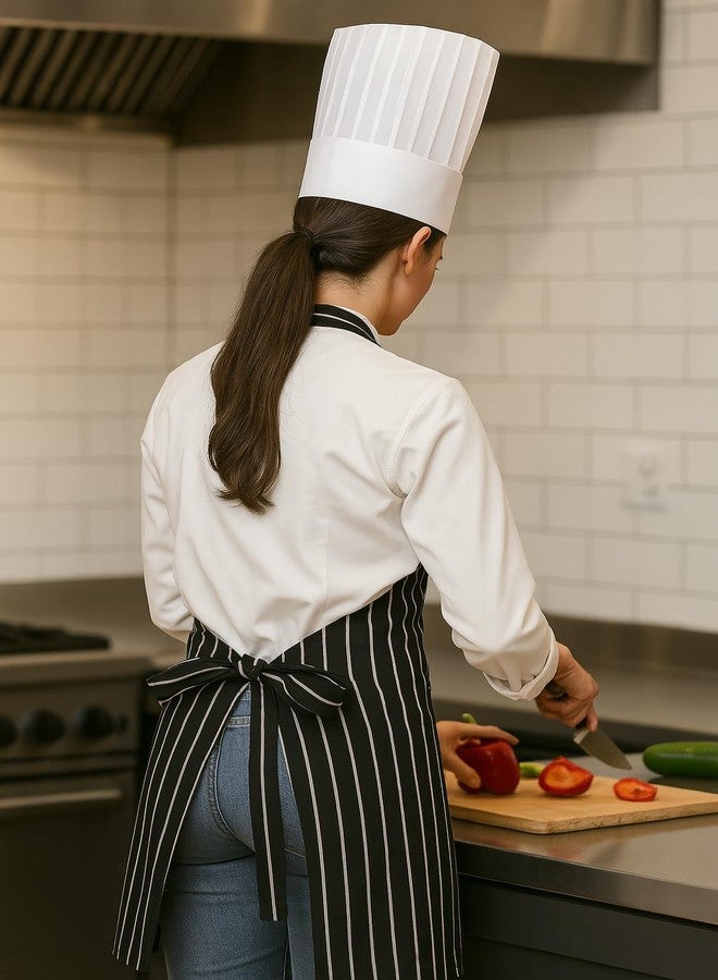 CRAZYWEAVES Cotton Chef Apron for Women & Men with Adjustable Neck Strap, Front Pocket, Long Waist Ties - Cooking, Kitchen, BBQ, Restaurant Use - Image 3