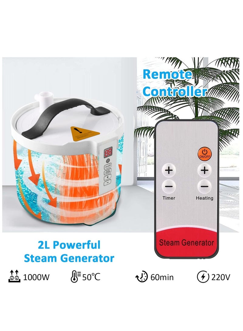 رات سو خيمة ساونا بخار محمولة مع جهاز تبخير 2 لتر، ساونا منزلية قابلة للطي لإزالة السموم والاسترخاء، سبا شخصي مع جهاز تحكم عن بُعد - Image 3