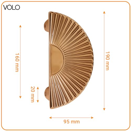 VOLO Main Door Handle/Door Handles for Main Door/Glass Door Handle/Pull Handles, for Home/Office/Hotels(Model- S-615) (Pack of 1 Set, 2 pcs) (160 MM, PVD Rose Gold) - Image 2
