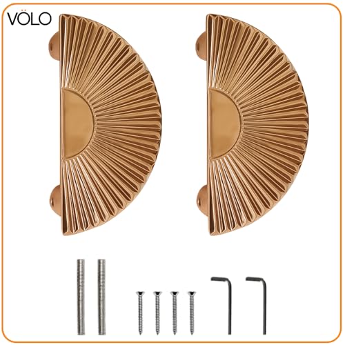 VOLO Main Door Handle/Door Handles for Main Door/Glass Door Handle/Pull Handles, for Home/Office/Hotels(Model- S-615) (Pack of 1 Set, 2 pcs) (160 MM, PVD Rose Gold) - Image 3
