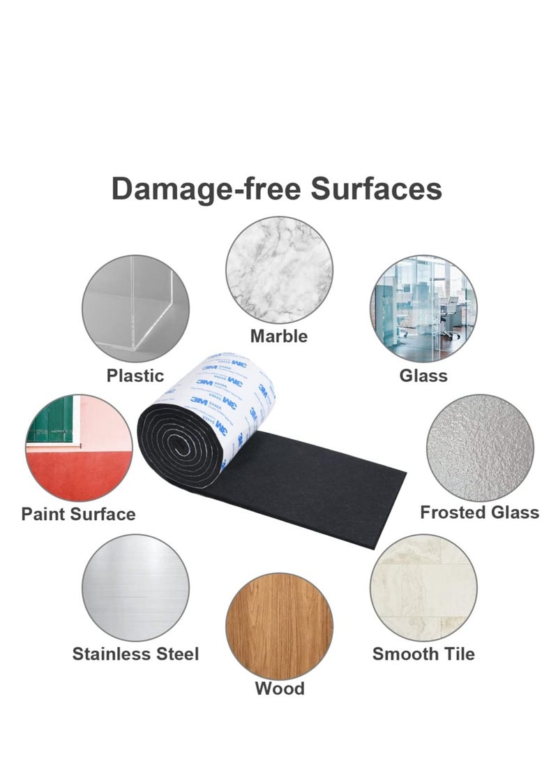 Felt Pad Furniture Pad DIY Furniture Felt Pads Felt Strip Roll, Self Adhesive Floor Protector Pad including 100cm x 10cm*1 Set and 100cm x 2cm*2 Sets, Heavy Duty Felt Tape for Chair Table - Image 3