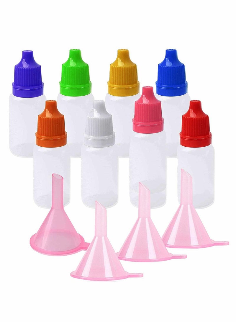 الأزرق جي دبليو 50 Pieces Squeezable Dropper Bottles White Translucent Plastic Eye Liquid Empty 10ml with 1 Pcs Funnel and Pipette - Image 1