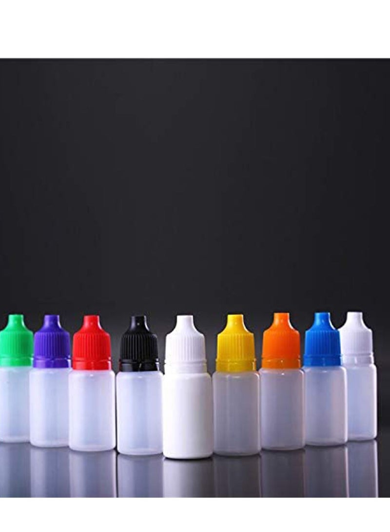 الأزرق جي دبليو 50 Pieces Squeezable Dropper Bottles White Translucent Plastic Eye Liquid Empty 10ml with 1 Pcs Funnel and Pipette - Image 4