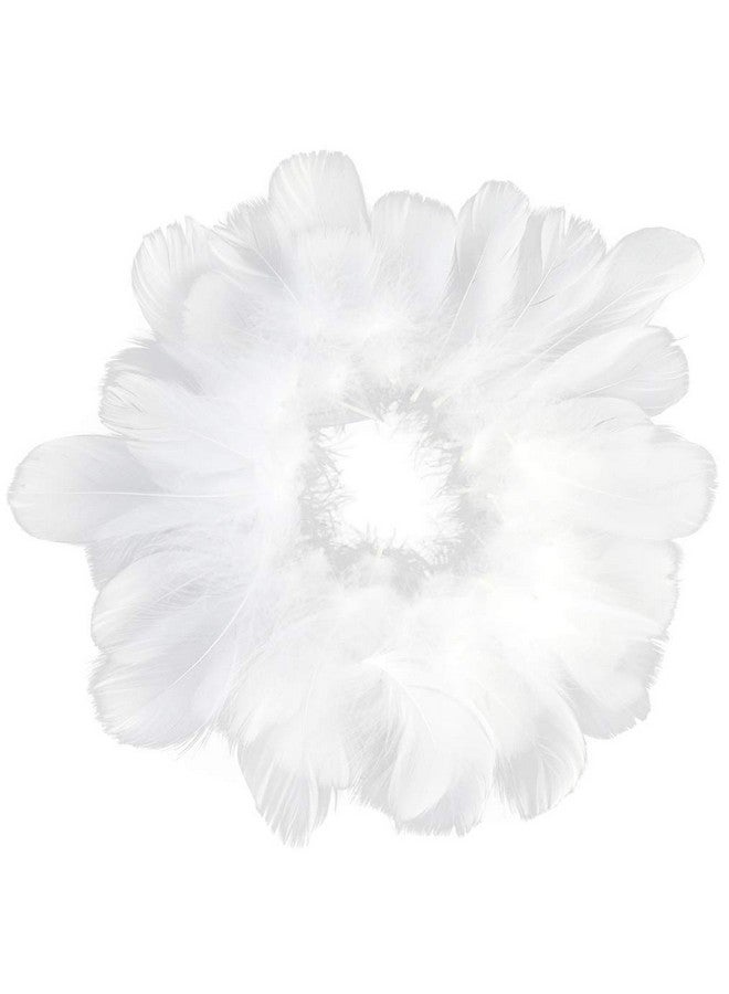 obmwang 100 Pieces 8-12Cm Natural Goose Feathers For Diy Craft Wedding Party Home Decorations, White - Image 1
