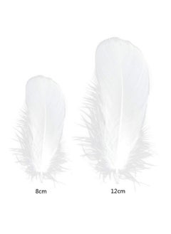 obmwang 100 Pieces 8-12Cm Natural Goose Feathers For Diy Craft Wedding Party Home Decorations, White  - Image 2